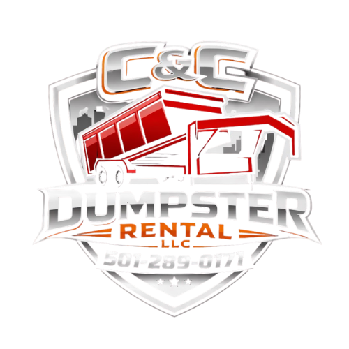 C&G Dumpster Rental LLC logo with truck and shield design